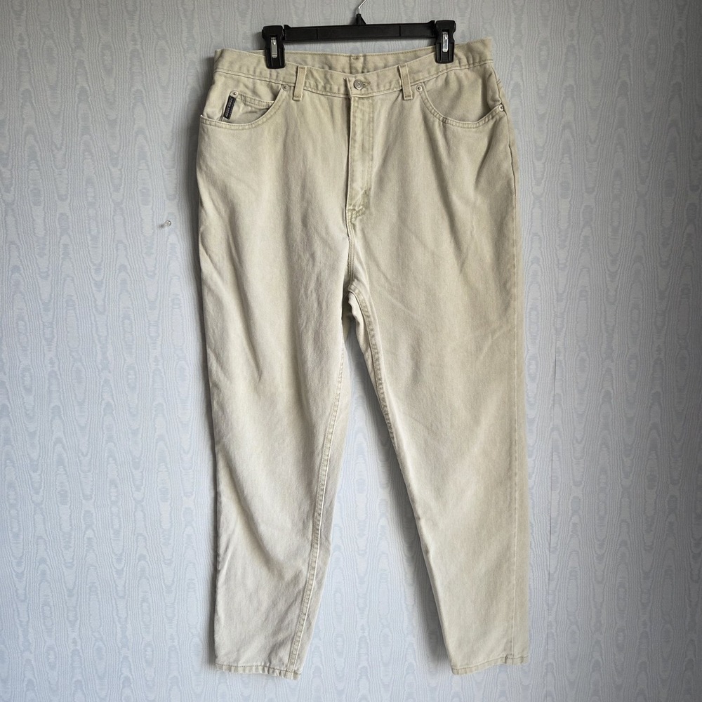 Vtg 90s Faded Glory Jeans Womens 34x29 Khaki Tapered Mom‎ Denim Retro Casual